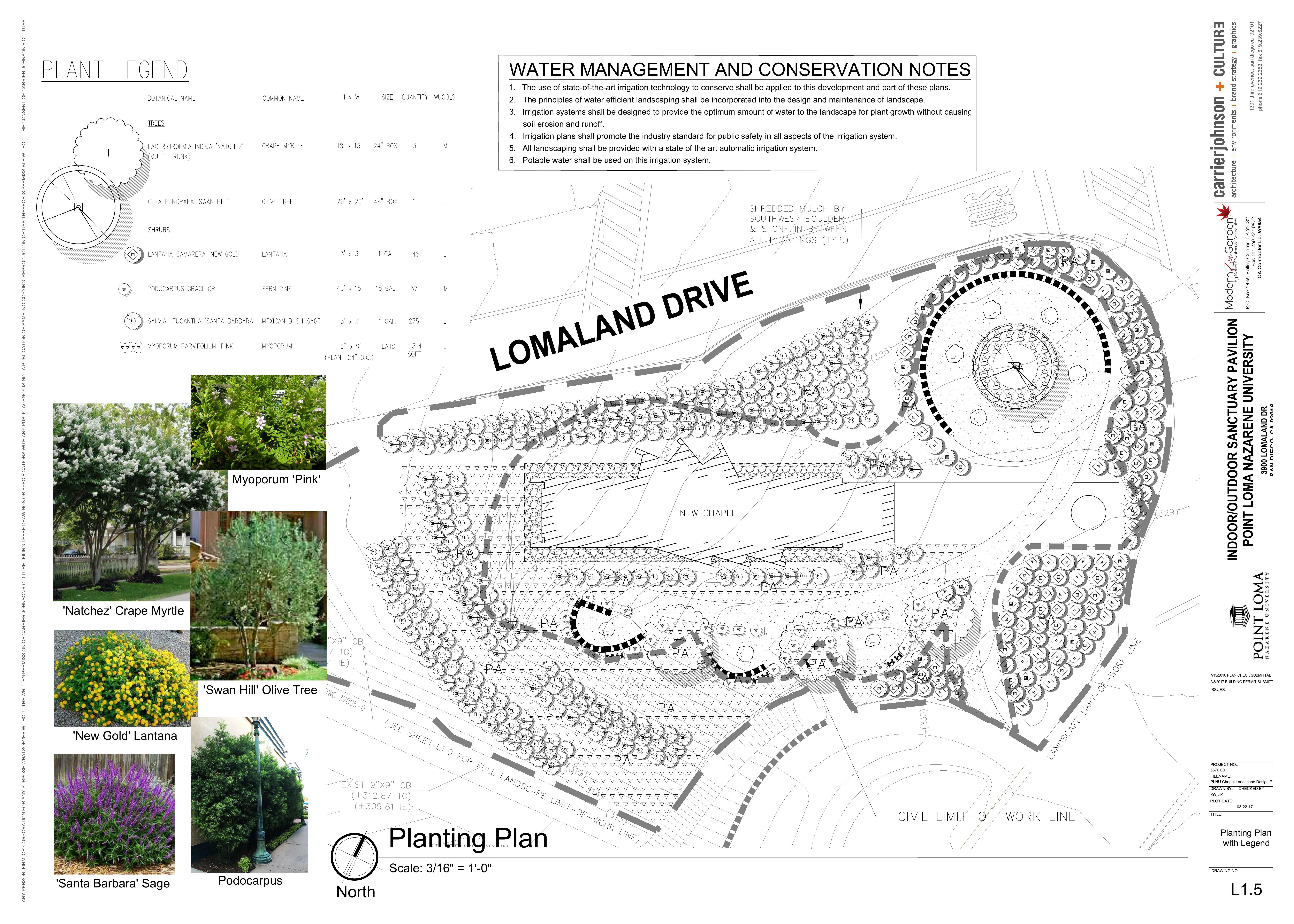 Point Loma Nazarene University Chapel landscape design plan