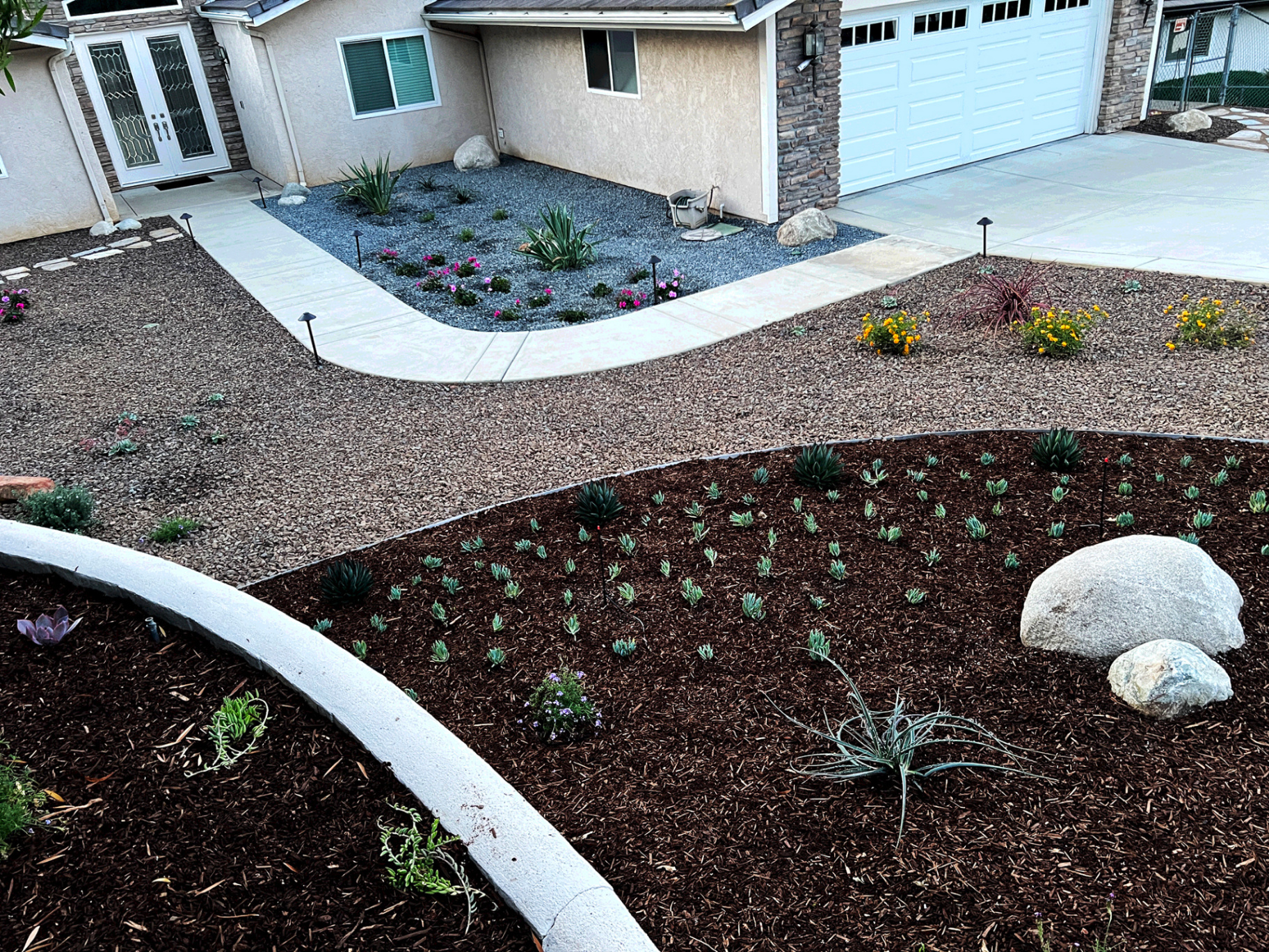 'Flowing Harmony' in Poway installed landscape - Poway, San Diego