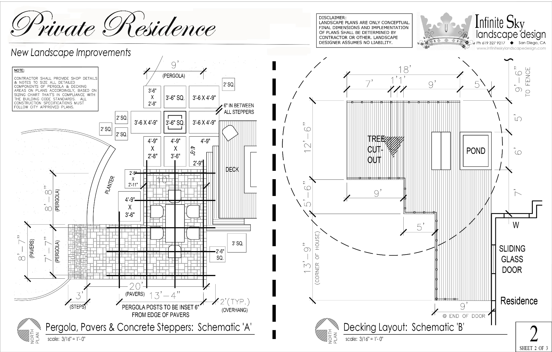 Black and white pergola and decking schematic sample