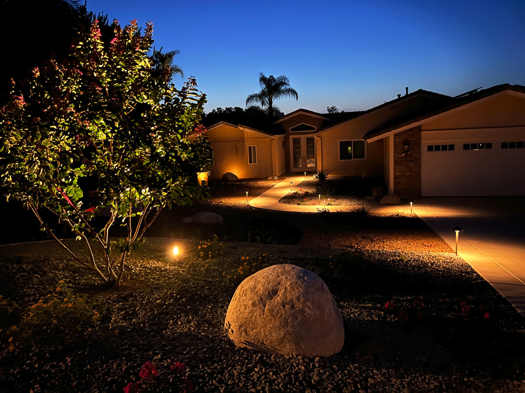'Flowing Harmony' in Poway installed landscape - Poway, San Diego
